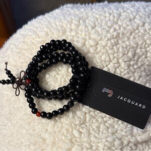 Black and Red Beaded Bracelet Set